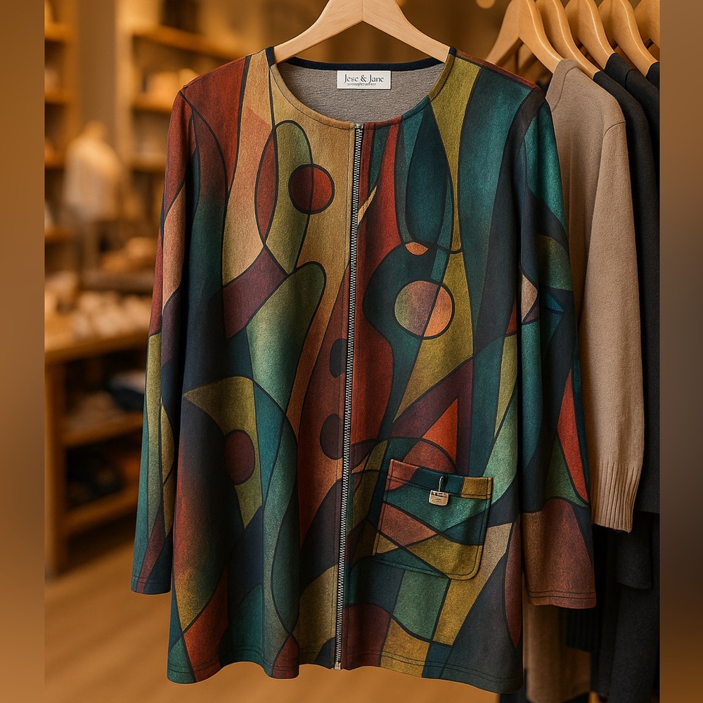 Jane & Jane Colorful Abstract Women's Blouse